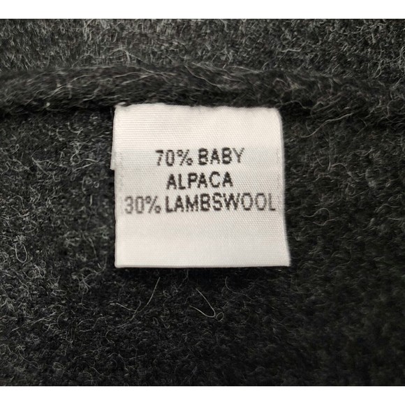 NWT Beatriz Canedo Patino Handmade Baby Alpaca Lamb Wool Scarf Gray 68.5"x11" - Picture 5 of 7
